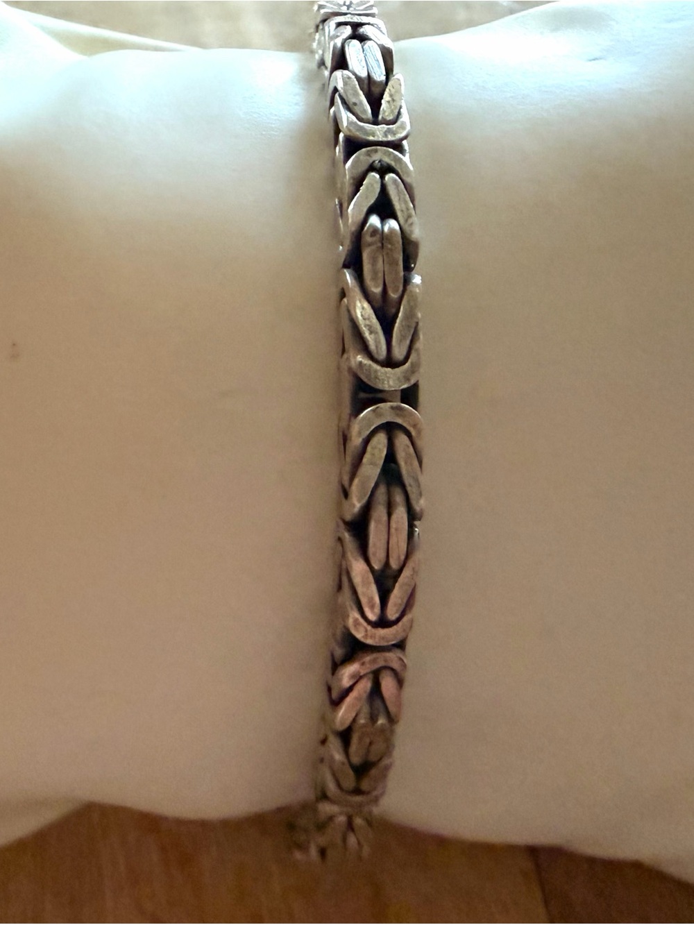 Vintage 925 Sterling Silver Byzantine box weave Chain Bracelet-21.3 grams